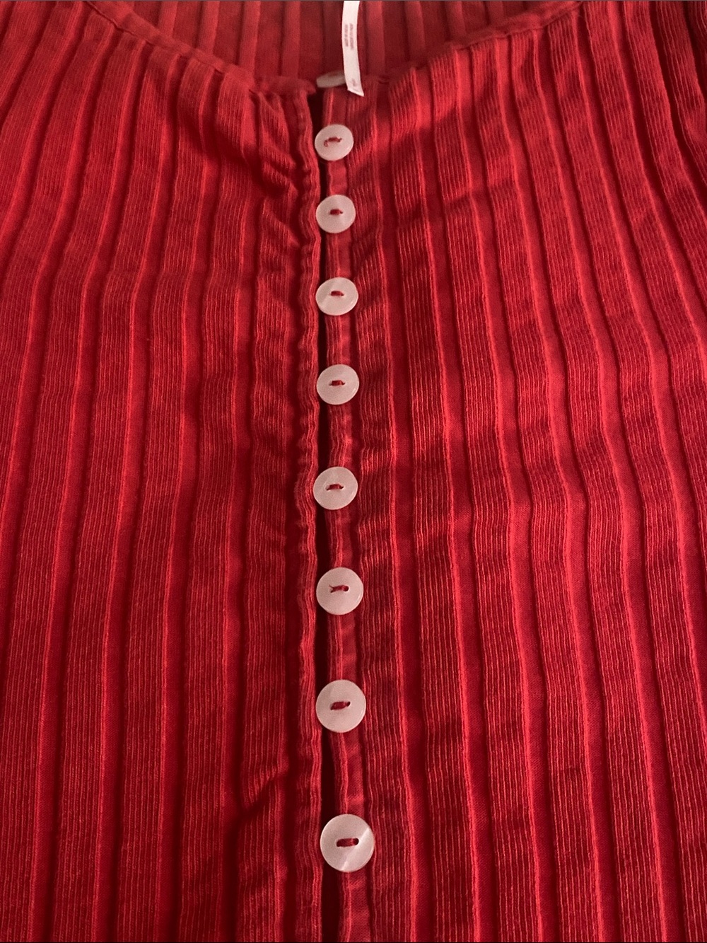 Free People Coral Ribbed Button-Up Cardigan - Picture 3 of 5